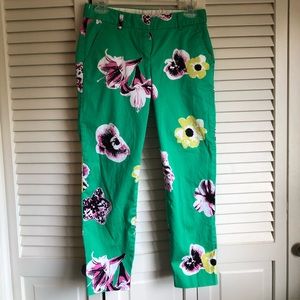 J Crew Skimmer Crop Pants Punk Floral